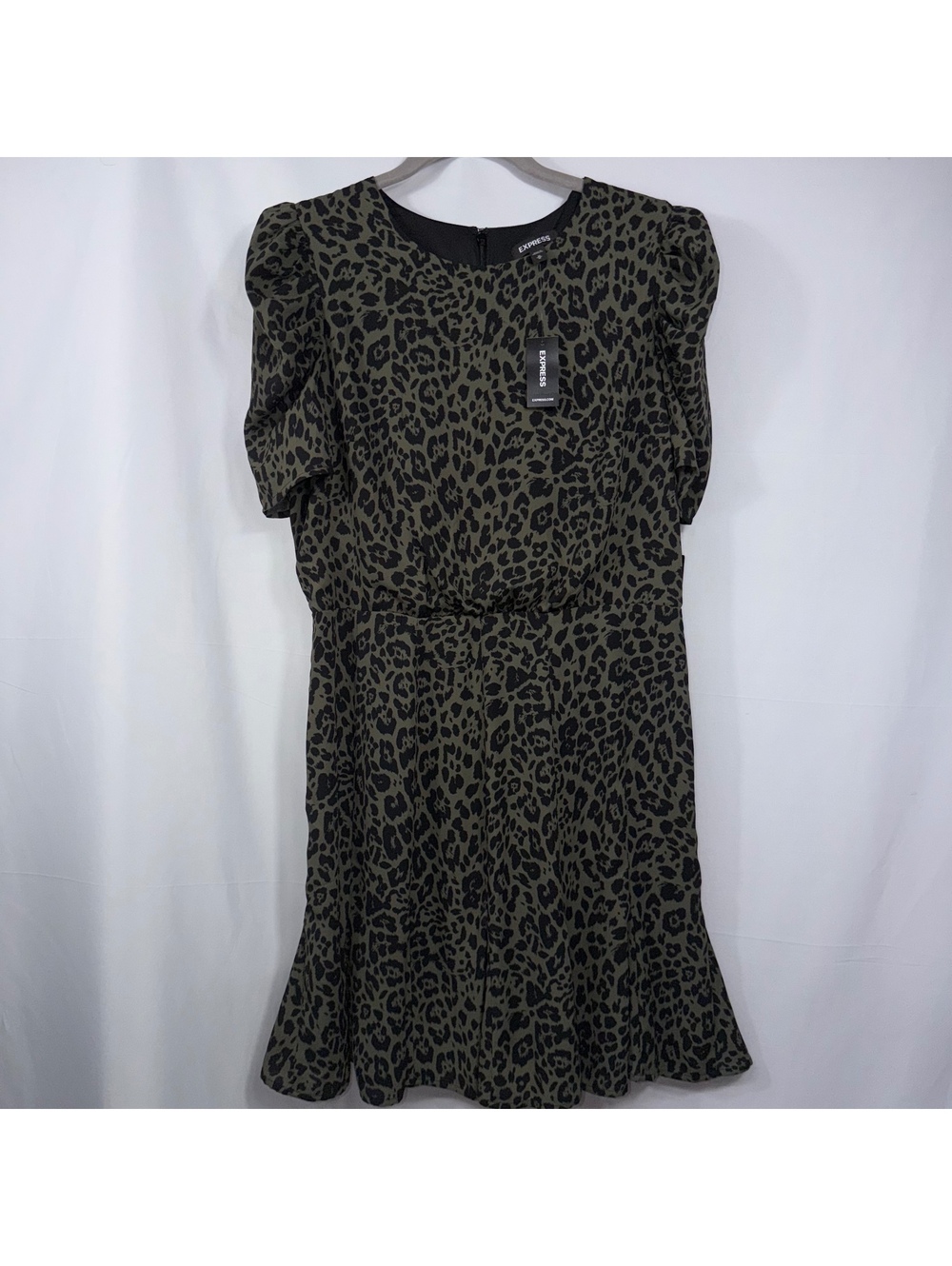 Express NWT Leopard Print Fit & Flare Dress Size M